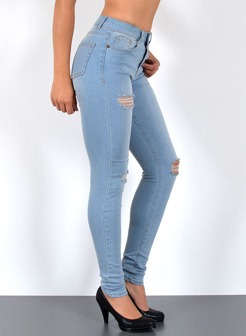 Hoch Bund Skinny Fit Jeans Damen Hose