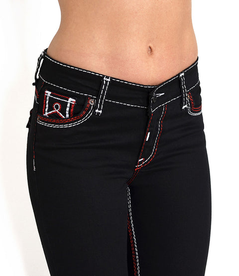 Hohe Bundhöhe Jeans Straight Fit mit dicker Naht