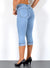 Hellblaue Damen Capri Jeans High Rise