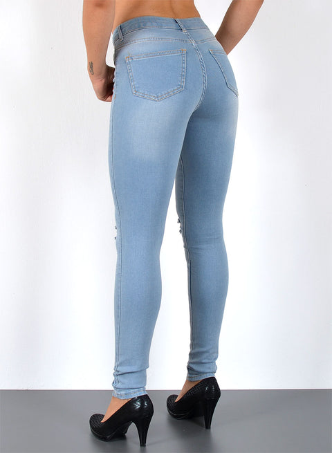 Hoch Bund Skinny Fit Jeans Damen Hose