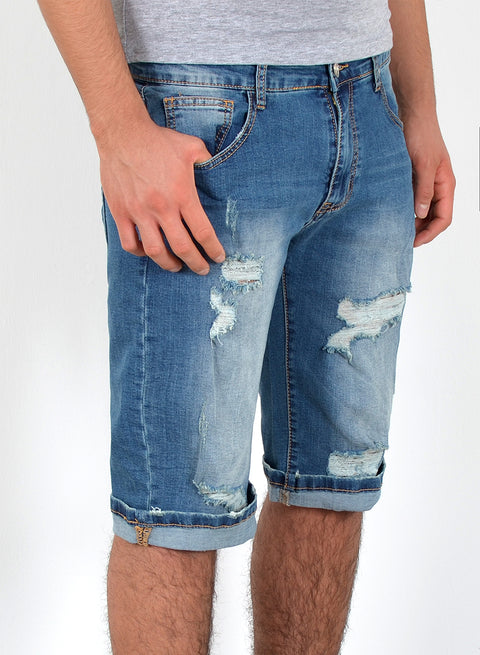 Herren Kurze Jeanshose Straight Fit Shorts Hose