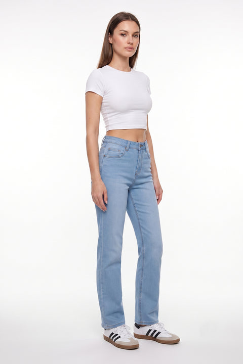 Stretch Jeans Damen Straight Leg