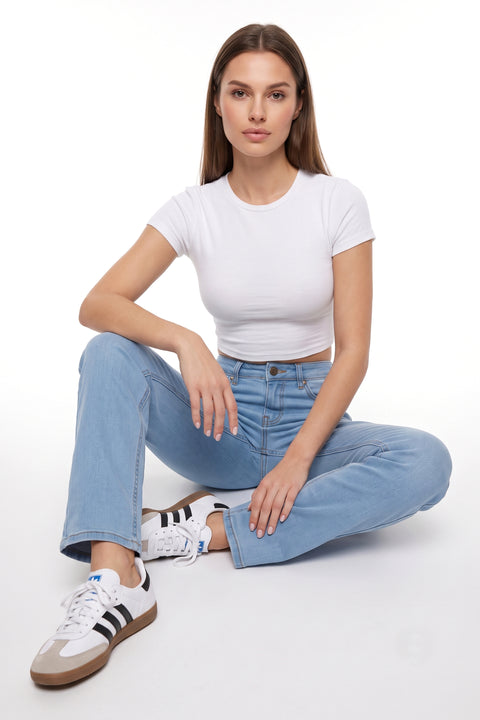 Stretch Jeans Damen Straight Leg