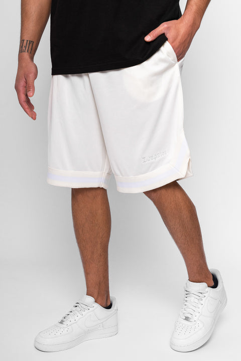 Dropsize Cremeweiße Herren Basketball-Shorts