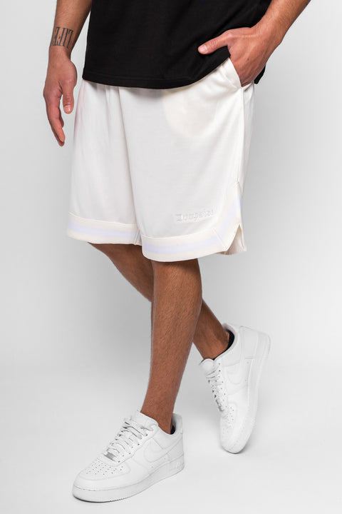 Dropsize Cremeweiße Herren Basketball-Shorts