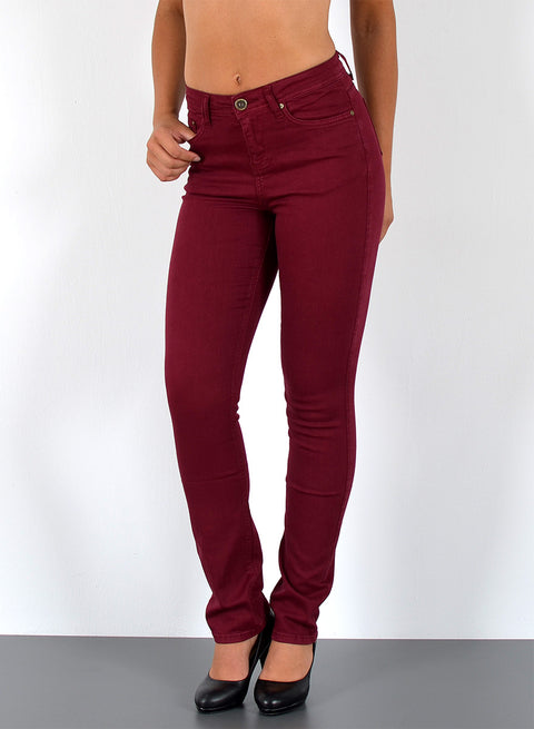 High Rise Straight Fit Jeans Hose