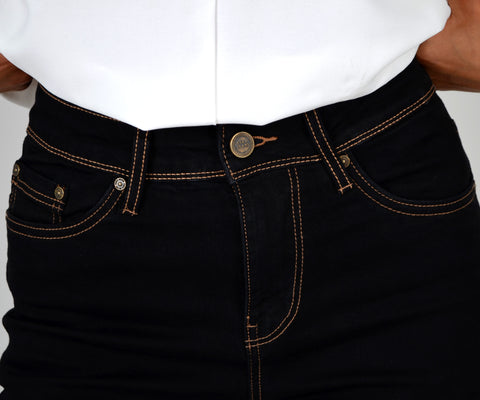 High Waist Straight Fit Jeans Hose Geradeschnitt