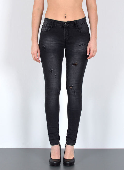 Schwarze High Waist Skinny Fit Jeans