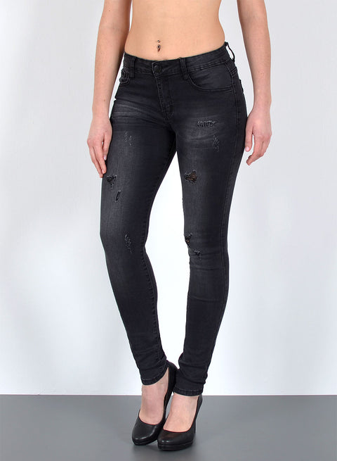 Schwarze High Waist Skinny Fit Jeans