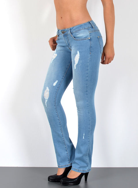 Damen Bootcut Jeans mit Rissen