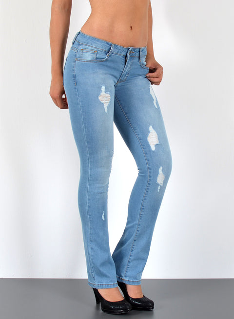 Damen Bootcut Jeans mit Rissen