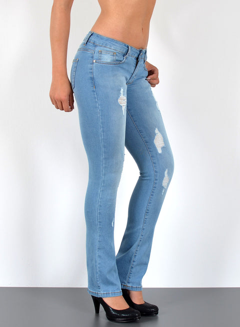 Damen Bootcut Jeans mit Rissen