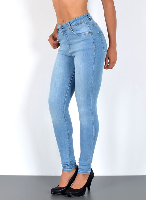 Damen Skinny Fit Jeans High Waist Hellblau