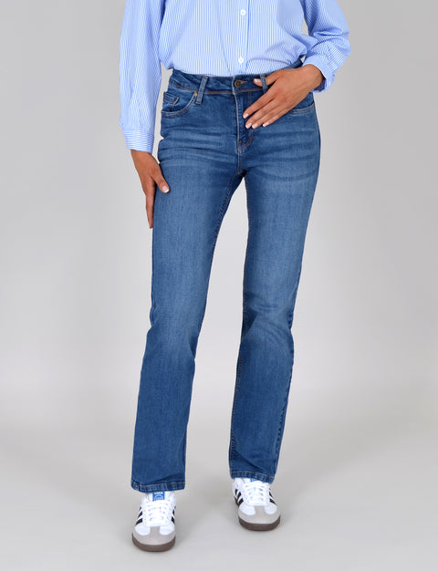 High Waist Jeans Damen Straight Fit Hose mit Stretch bis Übergröße