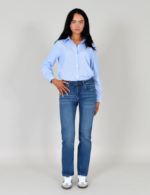High Waist Jeans Damen Straight Fit Hose mit Stretch bis Übergröße