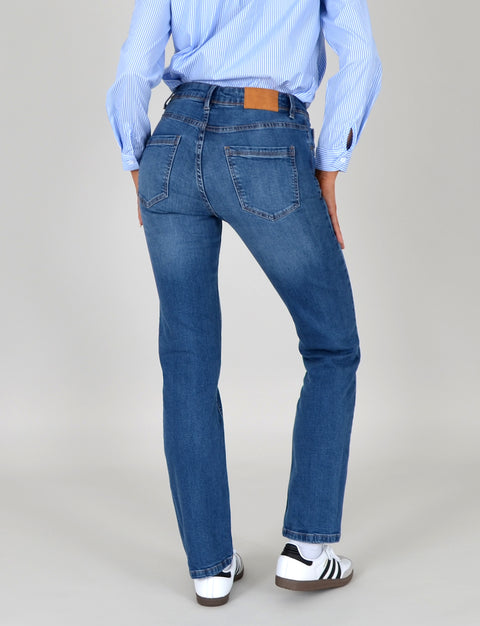 High Waist Jeans Damen Straight Fit Hose mit Stretch bis Übergröße