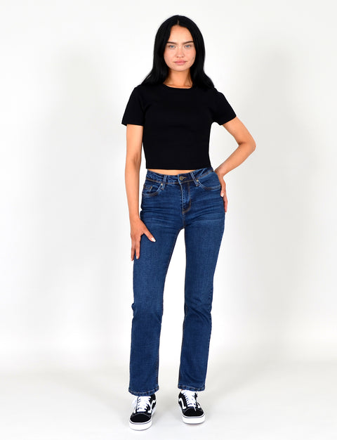 High Waist Straight Leg Jeans mit geradem Schnitt