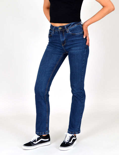 High Waist Straight Leg Jeans mit geradem Schnitt