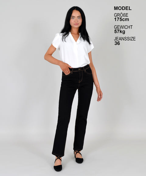High Waist Straight Fit Jeans Hose Geradeschnitt
