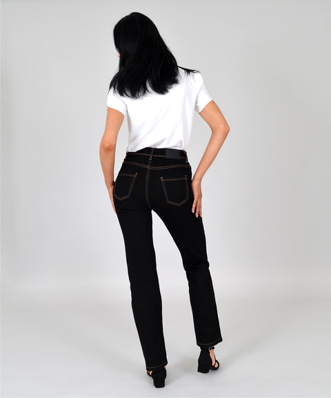 High Waist Straight Fit Jeans Hose Geradeschnitt