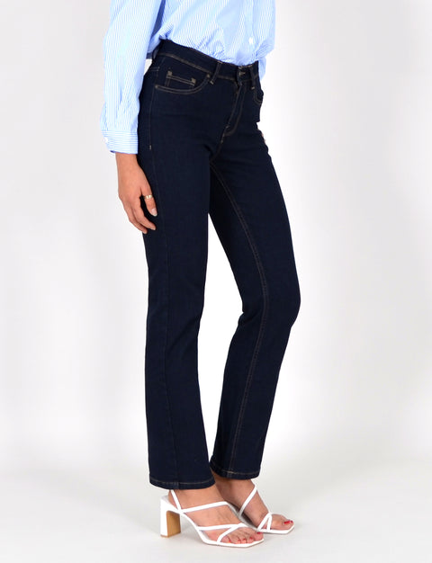 High Waist Straight Fit Jeans Hose Geradeschnitt