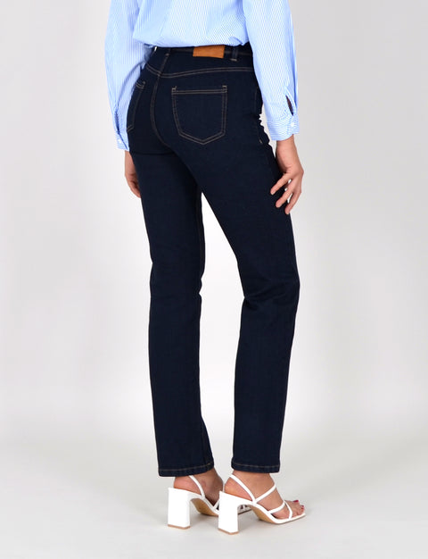 High Waist Straight Fit Jeans Hose Geradeschnitt