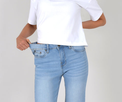 High Waist Straight Fit Jeans Hose Geradeschnitt