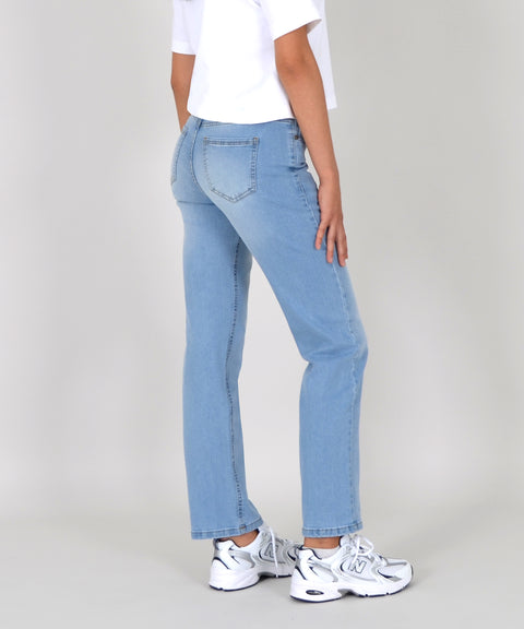 High Waist Straight Fit Jeans Hose Geradeschnitt
