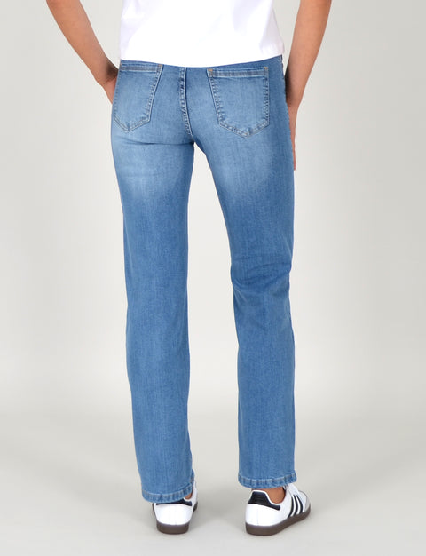 High Waist Damen Jeans Straight Fit Hose