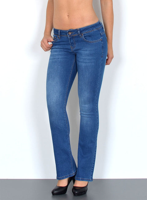 Blaue Bootcut Hose mit Stretch