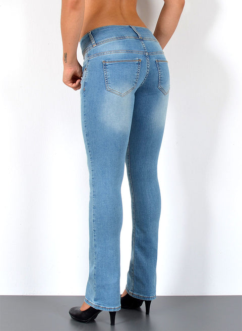 Low Waist Bootcut Jeans mit 3 Knöpfen