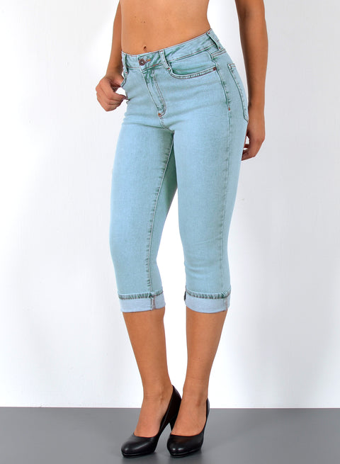 Capri Jeans Damen High Waist mit Stretch bis Plussize