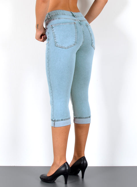 Capri Jeans Damen High Waist mit Stretch bis Plussize