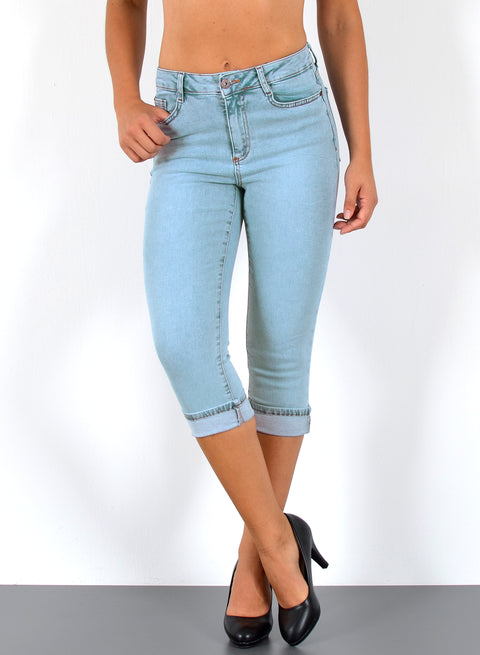 Capri Jeans Damen High Waist mit Stretch bis Plussize