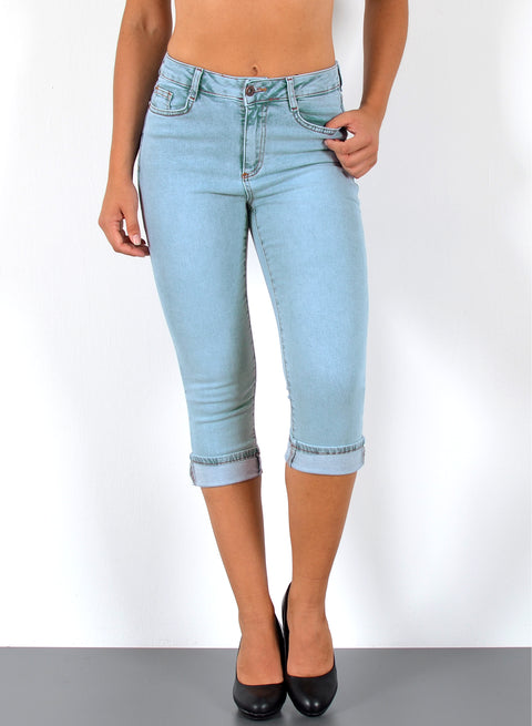 Capri Jeans Damen High Waist mit Stretch bis Plussize