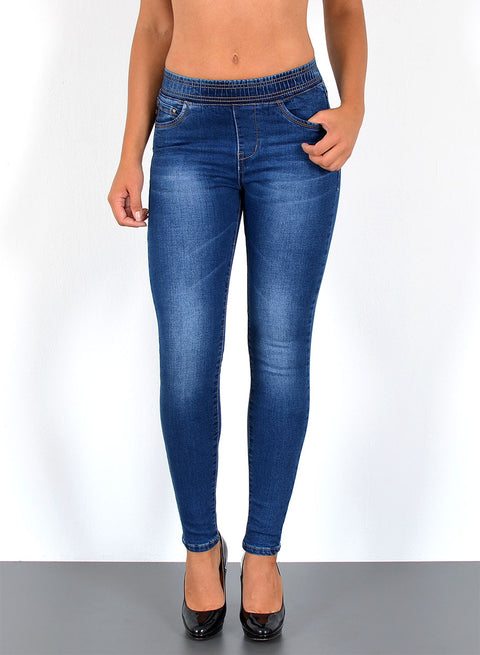 High Waist Skinny Jeans mit Gummibund