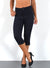 Dunkelblaue Damen Jeans Capri mit Stretch