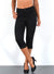 Schwarze Damen Jeans Capri mit Stretch