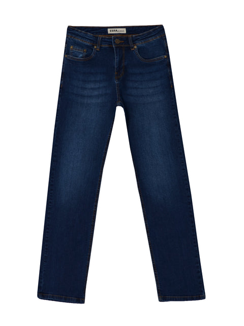 Damen Jeanshose Gerade-Schnitt mit hohem Bund