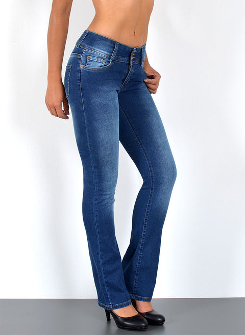 Bootcut Jeans Middle Waist mit 3 Knöpfen