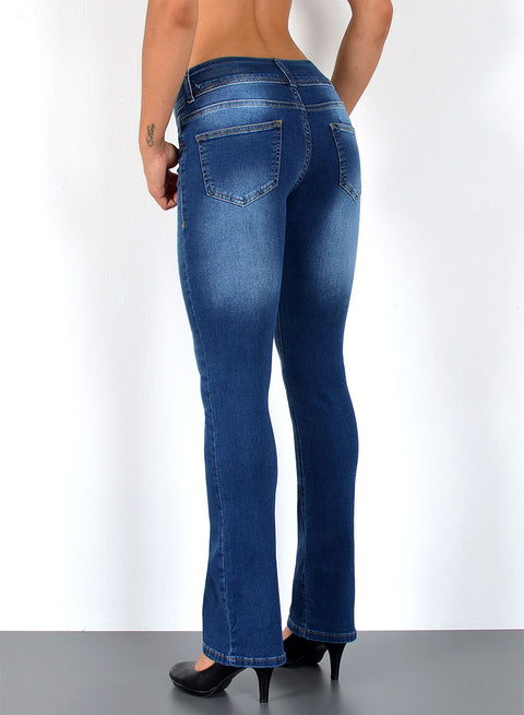 Bootcut Jeans Middle Waist mit 3 Knöpfen