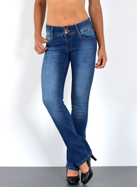 Bootcut Jeans Middle Waist mit 3 Knöpfen