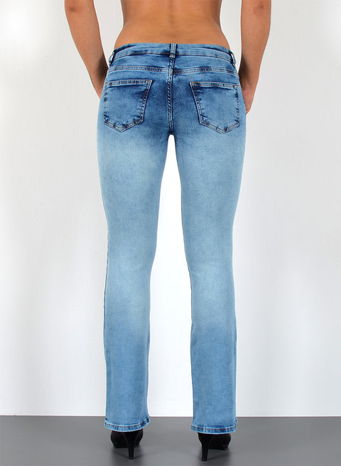 Low Waist Jeans mit weitem Bein und Stretch