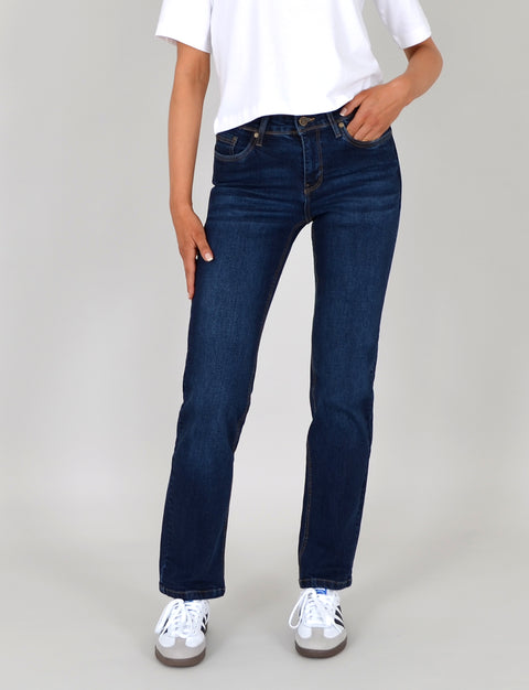 High Waist Straight Leg Jeans mit geradem Schnitt