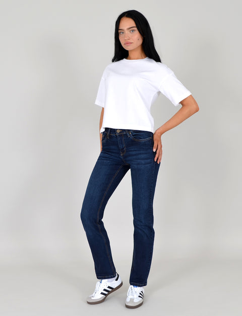 High Waist Straight Leg Jeans mit geradem Schnitt
