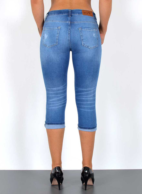 High Waist Capri Jeans mit Risse