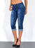 3/4 Capri Jeans High Waist mit Rissen