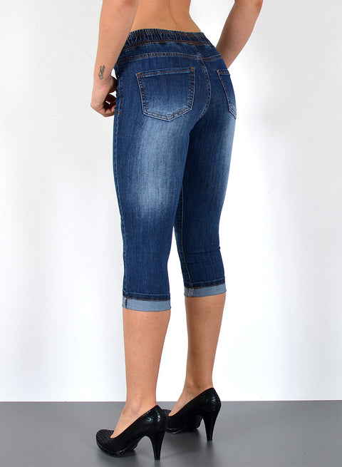 High Waist Capri Hose mit Gummibund