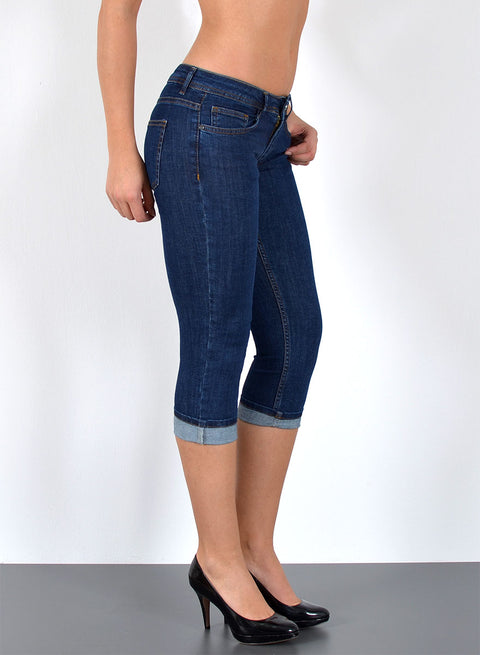 Damen Capri Jeans Low Waist Stretch