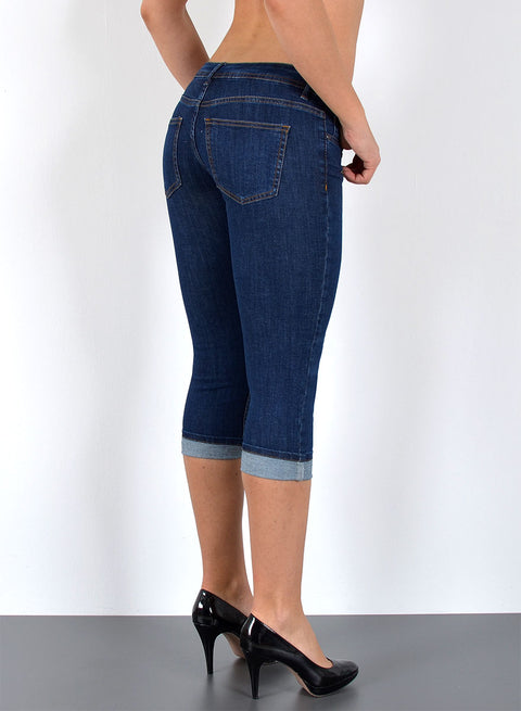 Damen Capri Jeans Low Waist Stretch